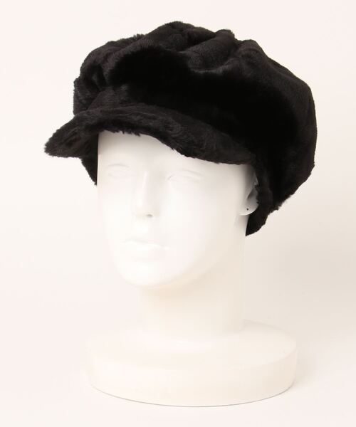 cachenez（カシュネ）の「カシュネ cache nez / フェイクファーキャスケット（キャスケット・レディース・グレー/ブラック/ベージュ・FREE）」の2枚目の写真