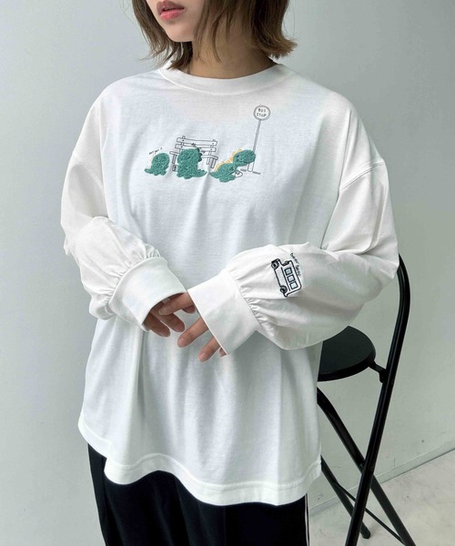 AS KNOW AS plus(アズノゥアズプラス)の「☆3匹ぽこアニマルロンT(Tシャツ/カットソー・レディース・ブルー系/ホワイト系/ブラック系/グリーン系/ブルー系2/ベージュ系2/ブラック系2/ホワイト系2/ベージュ系3/ブラック系3/ホワイト系3/アイボリー系3/ホワイト系4/ベージュ系4/アイボリー系4/ブラック系4/ホワイト系5/グリーン系5/ベージュ系5/ブラック系5/グリーン系6/ブラック系6/ブルー系6/ホワイト系6・FREE)」の1枚目の写真