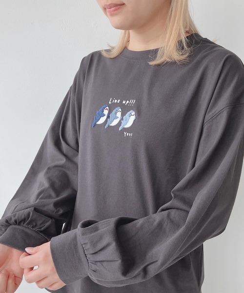 AS KNOW AS plus(アズノゥアズプラス)の「☆3匹ぽこアニマルロンT(Tシャツ/カットソー・レディース・ブルー系/ホワイト系/ブラック系/グリーン系/ブルー系2/ベージュ系2/ブラック系2/ホワイト系2/ベージュ系3/ブラック系3/ホワイト系3/アイボリー系3/ホワイト系4/ベージュ系4/アイボリー系4/ブラック系4/ホワイト系5/グリーン系5/ベージュ系5/ブラック系5/グリーン系6/ブラック系6/ブルー系6/ホワイト系6・FREE)」の8枚目の写真