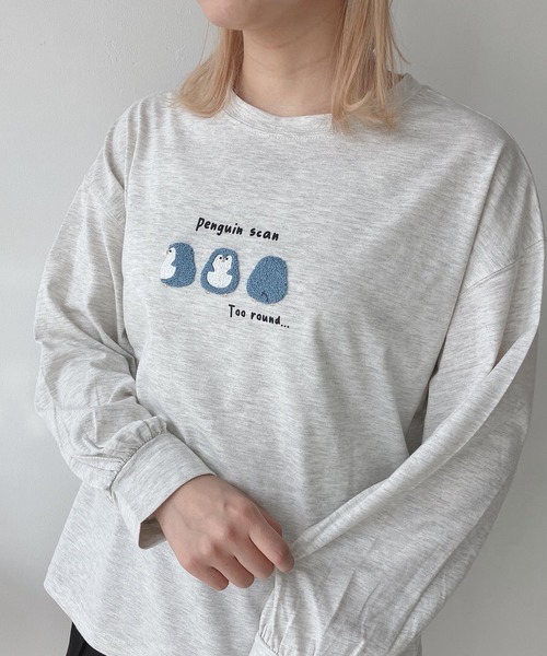 AS KNOW AS plus(アズノゥアズプラス)の「☆3匹ぽこアニマルロンT(Tシャツ/カットソー・レディース・ブルー系/ホワイト系/ブラック系/グリーン系/ブルー系2/ベージュ系2/ブラック系2/ホワイト系2/ベージュ系3/ブラック系3/ホワイト系3/アイボリー系3/ホワイト系4/ベージュ系4/アイボリー系4/ブラック系4/ホワイト系5/グリーン系5/ベージュ系5/ブラック系5/グリーン系6/ブラック系6/ブルー系6/ホワイト系6・FREE)」の13枚目の写真