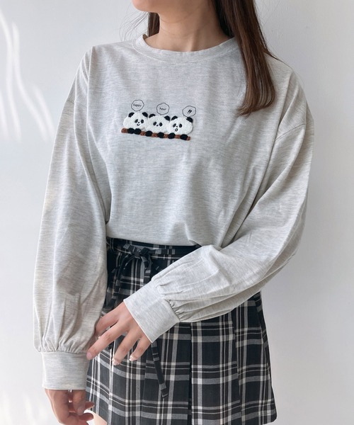 AS KNOW AS plus(アズノゥアズプラス)の「☆3匹ぽこアニマルロンT(Tシャツ/カットソー・レディース・ブルー系/ホワイト系/ブラック系/グリーン系/ブルー系2/ベージュ系2/ブラック系2/ホワイト系2/ベージュ系3/ブラック系3/ホワイト系3/アイボリー系3/ホワイト系4/ベージュ系4/アイボリー系4/ブラック系4/ホワイト系5/グリーン系5/ベージュ系5/ブラック系5/グリーン系6/ブラック系6/ブルー系6/ホワイト系6・FREE)」の17枚目の写真