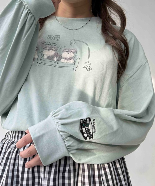 AS KNOW AS plus(アズノゥアズプラス)の「☆3匹ぽこアニマルロンT(Tシャツ/カットソー・レディース・ブルー系/ホワイト系/ブラック系/グリーン系/ブルー系2/ベージュ系2/ブラック系2/ホワイト系2/ベージュ系3/ブラック系3/ホワイト系3/アイボリー系3/ホワイト系4/ベージュ系4/アイボリー系4/ブラック系4/ホワイト系5/グリーン系5/ベージュ系5/ブラック系5/グリーン系6/ブラック系6/ブルー系6/ホワイト系6・FREE)」の21枚目の写真