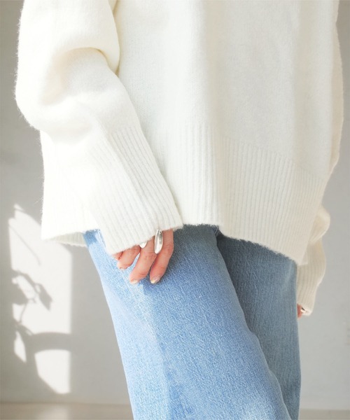 ⭐︎クリーニング済み⭐︎LOHEN ラインニットホワイト 美品 Green Parks（グリーンパークス） ニット セーター 洗える さがら