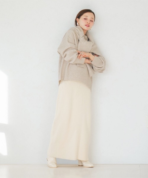 さらにお値下げ！新品▪︎エルミダ▪︎異素材、麻混ツインニット▪︎38 追加》ドライミックスモールニットプルオーバー（ニット/セーター