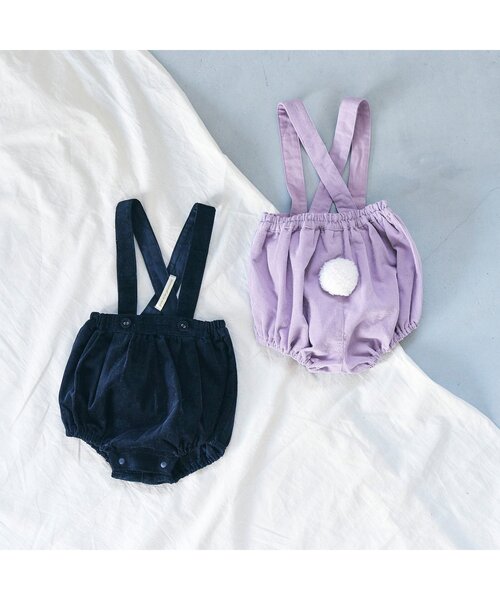 apres les cours（アプレレクール）の「サス付きコーデュロイブルマ（その他ベビーウェア・キッズ・ラベンダー/ブラック・80）」の3枚目の写真