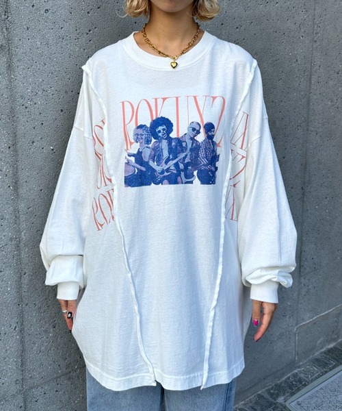 CIAOPANIC(チャオパニック)の「リメイクバンドロングTシャツ(Tシャツ/カットソー・メンズ・ホワイト/ブラック・FREE)」の16枚目の写真
