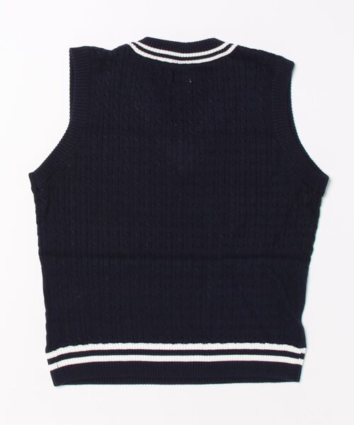 LOVETOXIC（ラブトキシック）の「【LOVETOXIC/ラブトキシック】ガールズニットベスト スクール（ベスト・キッズ・グレー/ネイビー/グリーン・LARGE/MEDIUM/SMALL/X-LARGE）」の4枚目の写真