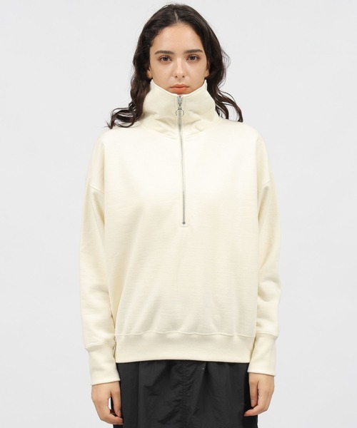 LAKOLE（ラコレ）の「ハーフジップスウェットプルオーバー / 985813（スウェット・レディース・グレー/アイボリー/チャコールグレー・SMALL/MEDIUM）」の9枚目の写真