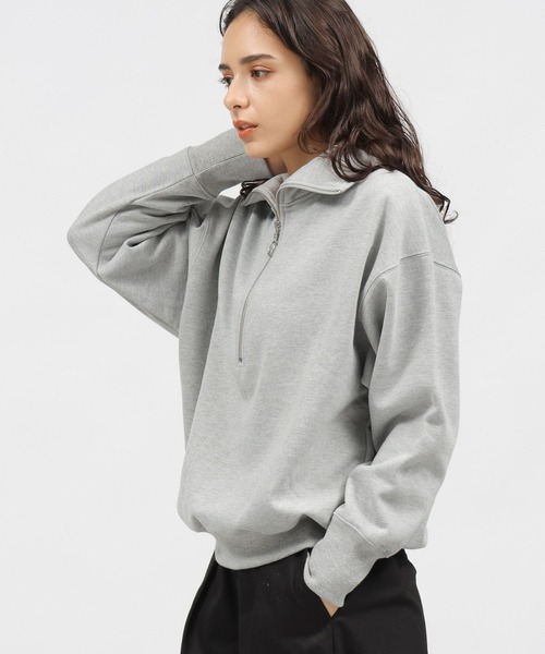 LAKOLE（ラコレ）の「ハーフジップスウェットプルオーバー / 985813（スウェット・レディース・グレー/アイボリー/チャコールグレー・SMALL/MEDIUM）」の10枚目の写真