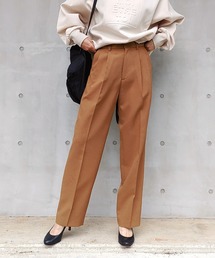 Q | ツータックマニッシュパンツ(その他パンツ)