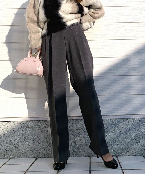 Q（キュー）の「ツータックマニッシュパンツ（その他パンツ・レディース・キャメル/チャコールグレー・SMALL/MEDIUM）」の17枚目の写真