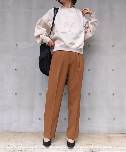 Q（キュー）の「ツータックマニッシュパンツ（その他パンツ・レディース・キャメル/チャコールグレー・SMALL/MEDIUM）」の5枚目の写真