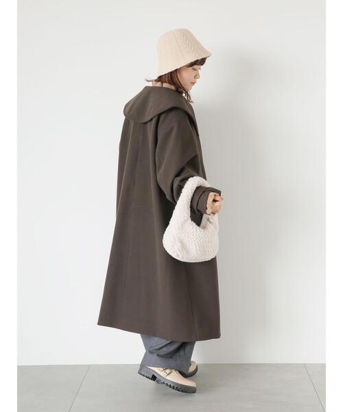 ehka sopo（エヘカソポ）の「ケーブルニットサーモハット（ハット・レディース・チャコールグレー/モカ/キナリ・F）」の12枚目の写真