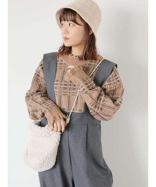 ehka sopo（エヘカソポ）の「ケーブルニットサーモハット（ハット・レディース・チャコールグレー/モカ/キナリ・F）」の14枚目の写真