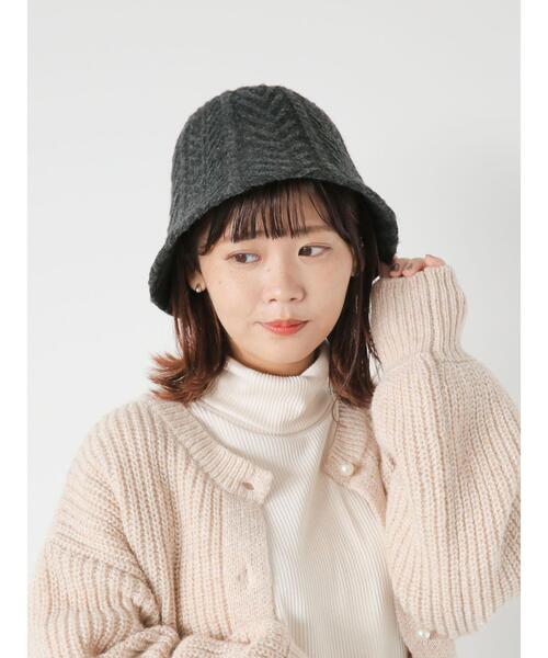 ehka sopo（エヘカソポ）の「ケーブルニットサーモハット（ハット・レディース・チャコールグレー/モカ/キナリ・F）」の16枚目の写真