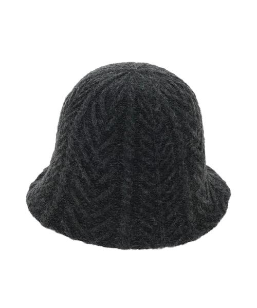 ehka sopo（エヘカソポ）の「ケーブルニットサーモハット（ハット・レディース・チャコールグレー/モカ/キナリ・F）」の17枚目の写真