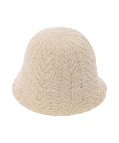 ehka sopo（エヘカソポ）の「ケーブルニットサーモハット（ハット・レディース・チャコールグレー/モカ/キナリ・F）」の18枚目の写真