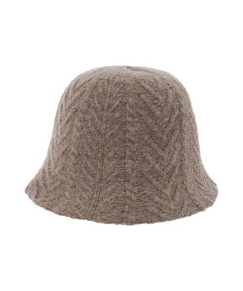 ehka sopo（エヘカソポ）の「ケーブルニットサーモハット（ハット・レディース・チャコールグレー/モカ/キナリ・F）」の21枚目の写真