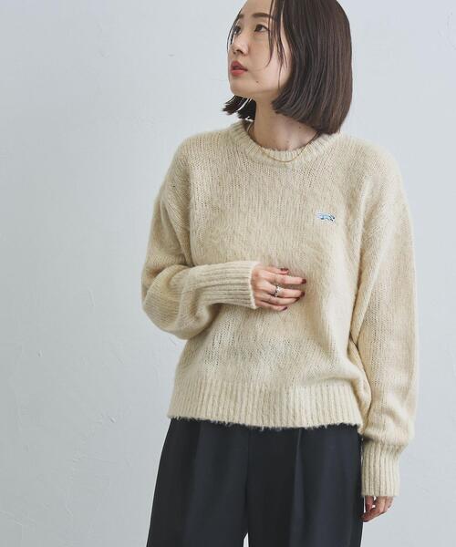 PENNEYS（ぺニーズ）の「PENNEYS（ぺニーズ）別注シャギークルーネックニット（WEB限定カラー）（ニット/セーター・レディース・レッド/オフホワイト/ネイビー/コバルトブルー/ライム/ダークグレー・L/M）」の7枚目の写真