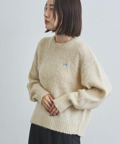 PENNEYS（ぺニーズ）の「PENNEYS（ぺニーズ）別注シャギークルーネックニット（WEB限定カラー）（ニット/セーター・レディース・レッド/オフホワイト/ネイビー/コバルトブルー/ライム/ダークグレー・L/M）」の8枚目の写真