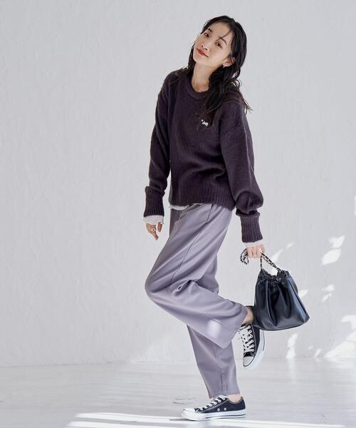 PENNEYS（ぺニーズ）の「PENNEYS（ぺニーズ）別注シャギークルーネックニット（WEB限定カラー）（ニット/セーター・レディース・レッド/オフホワイト/ネイビー/コバルトブルー/ライム/ダークグレー・L/M）」の20枚目の写真