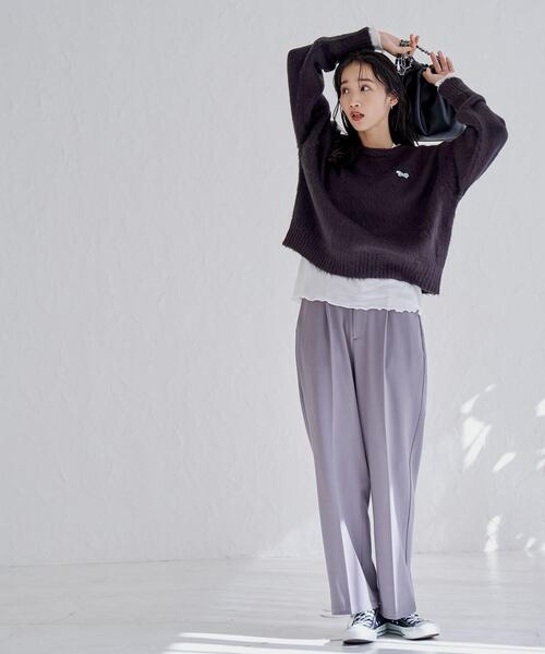 PENNEYS（ぺニーズ）の「PENNEYS（ぺニーズ）別注シャギークルーネックニット（WEB限定カラー）（ニット/セーター・レディース・レッド/オフホワイト/ネイビー/コバルトブルー/ライム/ダークグレー・L/M）」の21枚目の写真