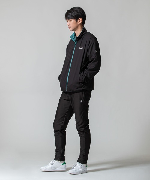 Agsiel(アグシエル)の「【Agsiel】 冬春用2WAYリバーシブルストレッチゴルフジャケット/フリースジャケット(ブルゾン・メンズ・ネイビー系/ブラック×グリーン/グレー系・X-LARGE/LARGE/MEDIUM)」の9枚目の写真