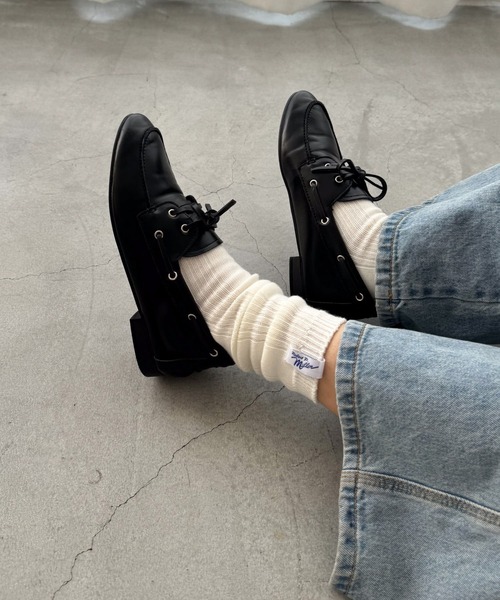 CANAL JEAN（キャナルジーン）の「Miller　クルーソックス（ソックス/靴下・レディース・ホワイト/グリーン/ネイビー/オレンジ/ブルー/パープル/イエロー・ONE SIZE）」の2枚目の写真