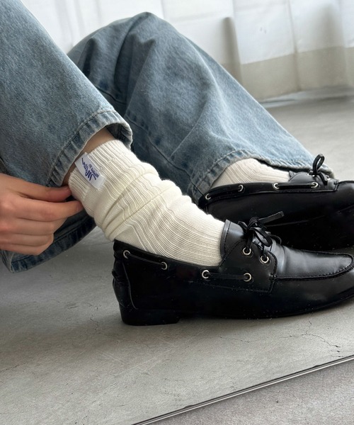 CANAL JEAN（キャナルジーン）の「Miller　クルーソックス（ソックス/靴下・レディース・ホワイト/グリーン/ネイビー/オレンジ/ブルー/パープル/イエロー・ONE SIZE）」の8枚目の写真