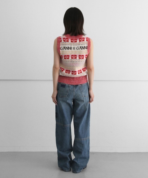 GANNI Logo Wool Mix Vest