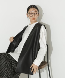 フェイクレザーベスト(セットアップ可)