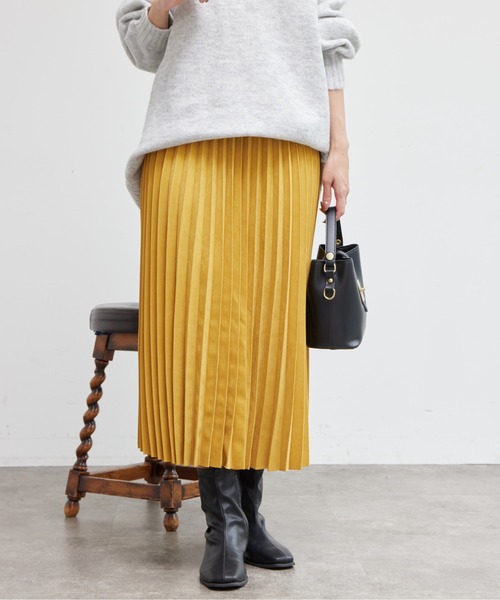 Chez toi（シェトワ）の「ピーチスキンプリーツスカート（スカート・レディース・チャコールグレー/イエロー/サックスブルー・FREE）」の18枚目の写真
