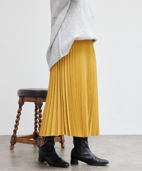 Chez toi（シェトワ）の「ピーチスキンプリーツスカート（スカート・レディース・チャコールグレー/イエロー/サックスブルー・FREE）」の19枚目の写真