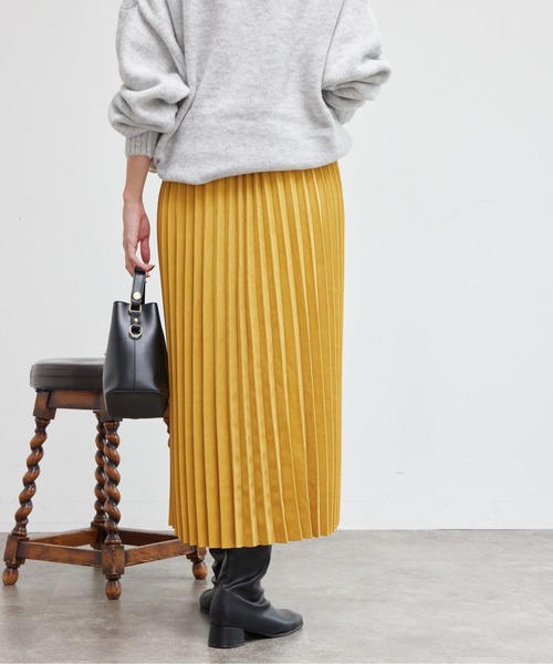 Chez toi（シェトワ）の「ピーチスキンプリーツスカート（スカート・レディース・チャコールグレー/イエロー/サックスブルー・FREE）」の20枚目の写真