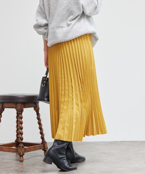 Chez toi（シェトワ）の「ピーチスキンプリーツスカート（スカート・レディース・チャコールグレー/イエロー/サックスブルー・FREE）」の21枚目の写真