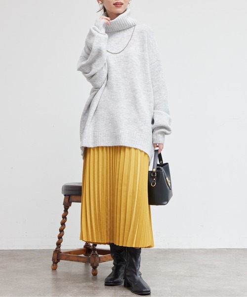 Chez toi（シェトワ）の「ピーチスキンプリーツスカート（スカート・レディース・チャコールグレー/イエロー/サックスブルー・FREE）」の22枚目の写真