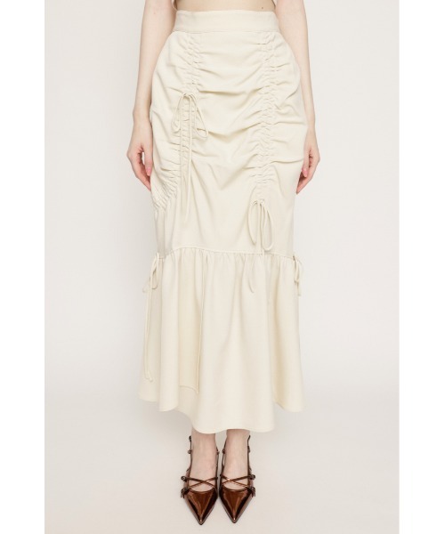 SLY（スライ）の「ASYMMETRY GATHER SK アシンメトリー ギャザー スカート / セットアップ可（スカート・レディース・杢グレー/アイボリー/ターコイズブルー・2/1）」の5枚目の写真