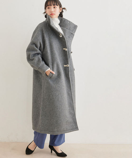 Jayro（ジャイロ）の「スタンドカラーダッフル風コート（ダッフルコート・レディース・チャコールグレー/ダークブラウン/ブラック・M）」の6枚目の写真