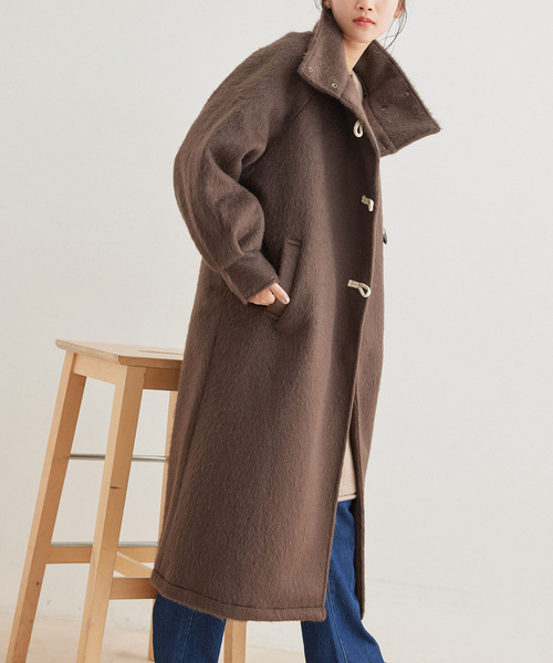 Jayro（ジャイロ）の「スタンドカラーダッフル風コート（ダッフルコート・レディース・チャコールグレー/ダークブラウン/ブラック・M）」の10枚目の写真