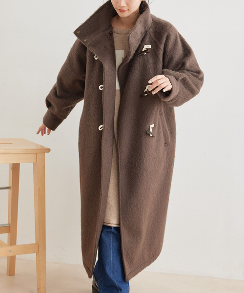 Jayro（ジャイロ）の「スタンドカラーダッフル風コート（ダッフルコート・レディース・チャコールグレー/ダークブラウン/ブラック・M）」の11枚目の写真