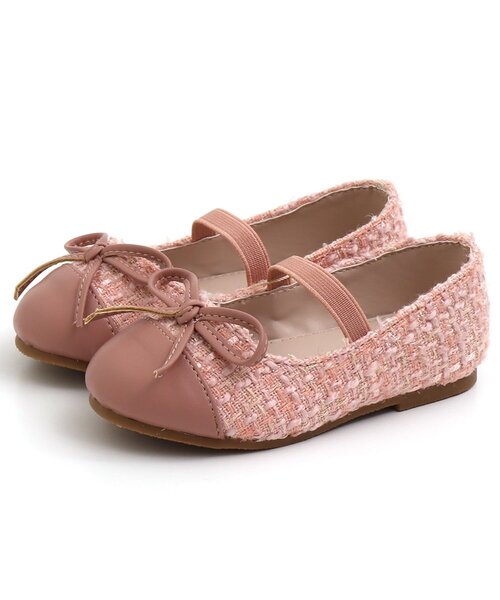 apres les cours(アプレレクール)の「バイカラーリボンパンプス(パンプス・キッズ・アイボリー/ピンク・16/15 /19/17/18/14)」の1枚目の写真