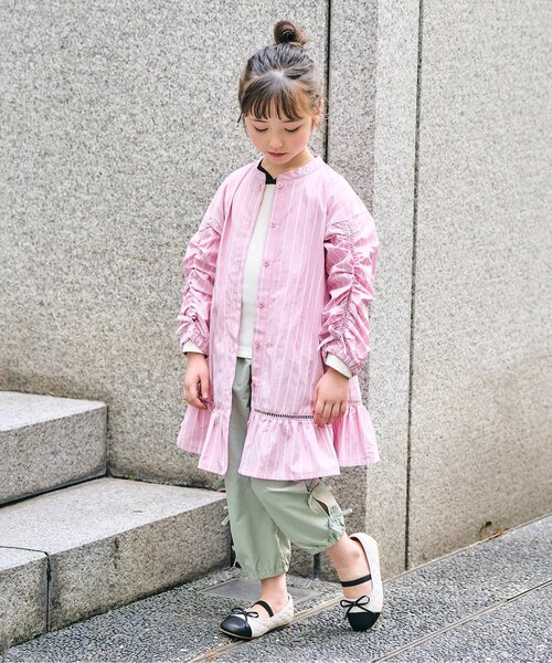 apres les cours(アプレレクール)の「バイカラーリボンパンプス(パンプス・キッズ・アイボリー/ピンク・16/15 /19/17/18/14)」の3枚目の写真