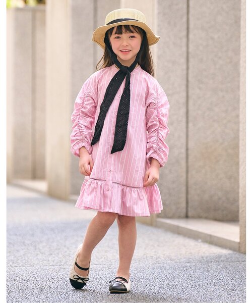 apres les cours(アプレレクール)の「バイカラーリボンパンプス(パンプス・キッズ・アイボリー/ピンク・16/15 /19/17/18/14)」の4枚目の写真