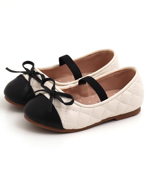 apres les cours(アプレレクール)の「バイカラーリボンパンプス(パンプス・キッズ・アイボリー/ピンク・16/15 /19/17/18/14)」の5枚目の写真