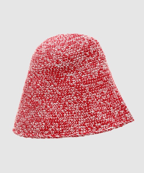 GANNI（ガニー）の「Cotton Crochet Bucket Hat（ハット・レディース・レッド・M/L/XS/S）」の2枚目の写真