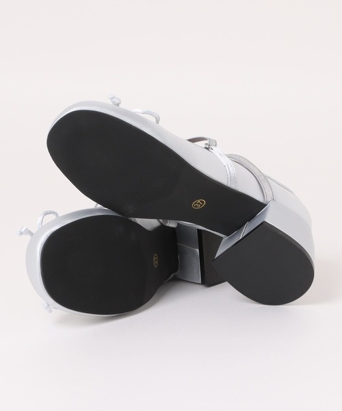 セール】レースアップリボンヒールバレエシューズ（パンプス）｜Loueme