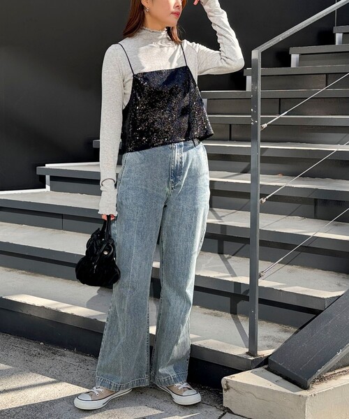 fredy emue（フレディエミュ）の「スパンコールキャミビスチェ（シャツ/ブラウス・レディース・シルバー/ブラック/サックスブルー・38）」の10枚目の写真