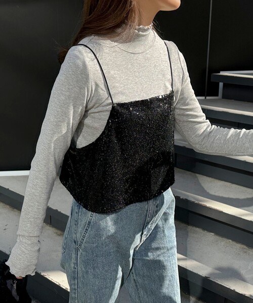 fredy emue（フレディエミュ）の「スパンコールキャミビスチェ（シャツ/ブラウス・レディース・シルバー/ブラック/サックスブルー・38）」の13枚目の写真