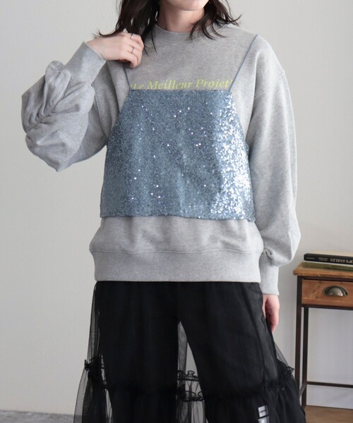 fredy emue（フレディエミュ）の「スパンコールキャミビスチェ（シャツ/ブラウス・レディース・シルバー/ブラック/サックスブルー・38）」の21枚目の写真