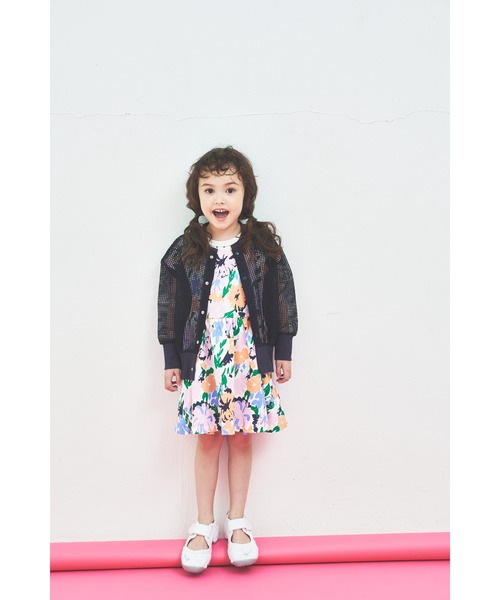 maarook(マルーク)の「スクエアメッシュスタジャン(カーディガン/ボレロ・キッズ・ネイビー/ホワイト・120cm/130cm)」の5枚目の写真
